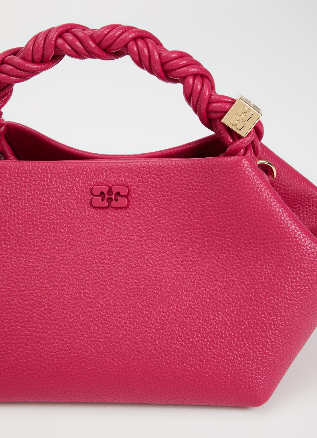Ganni Bou Small handtas met afneembare schouderriem - detail 5 donkerroze