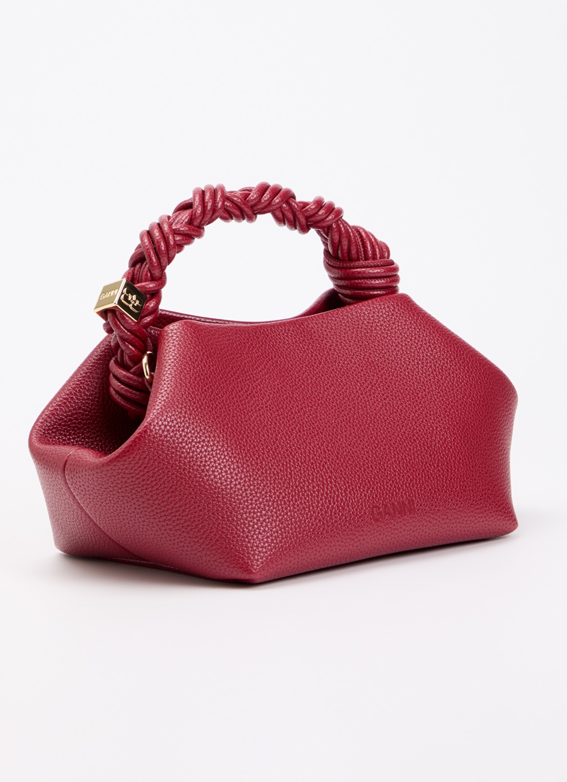 Ganni Bou Small handtas met logo - achterkant rood