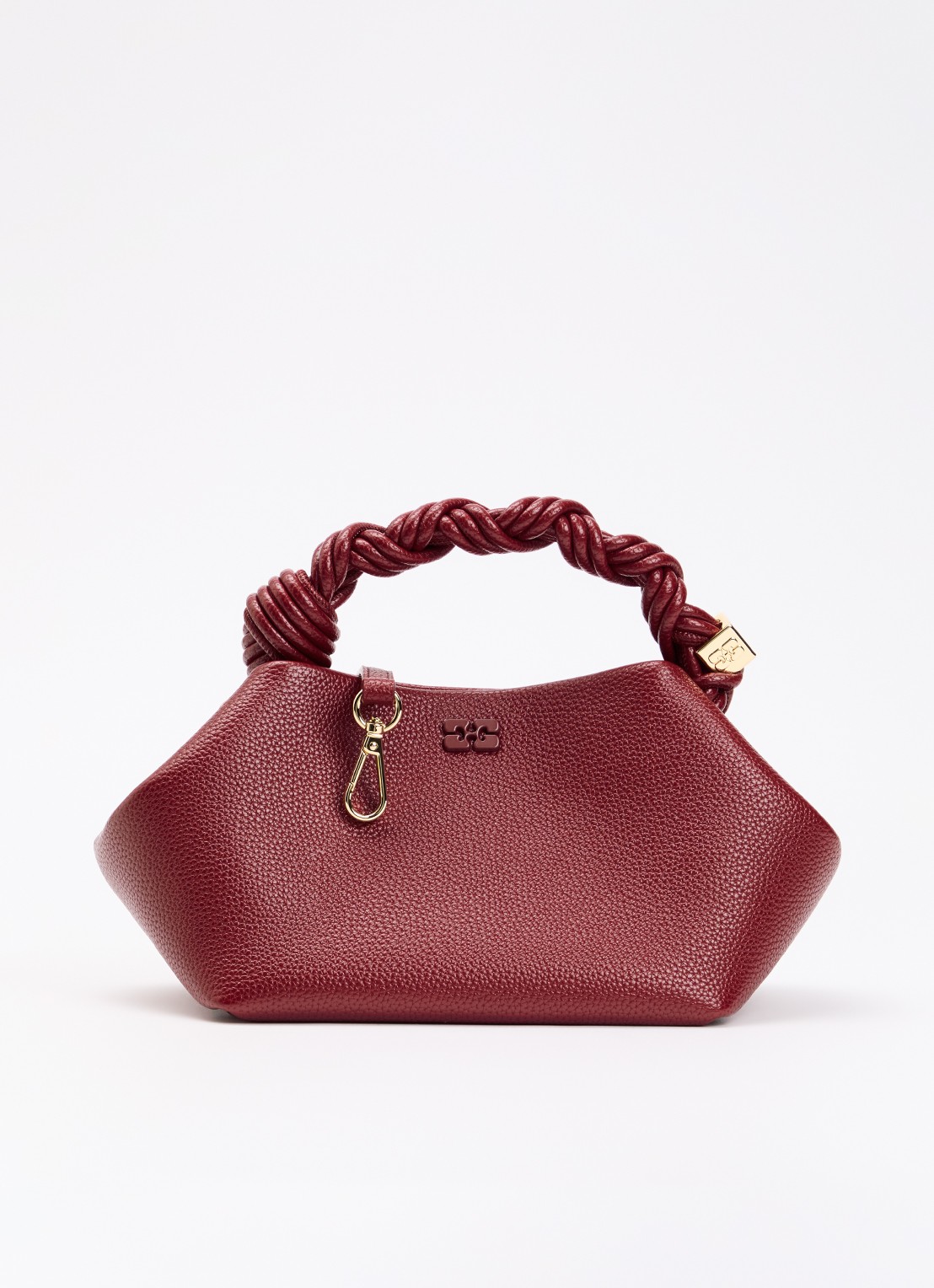 Ganni Bou Small handtas met logo - voorkant 6 rood