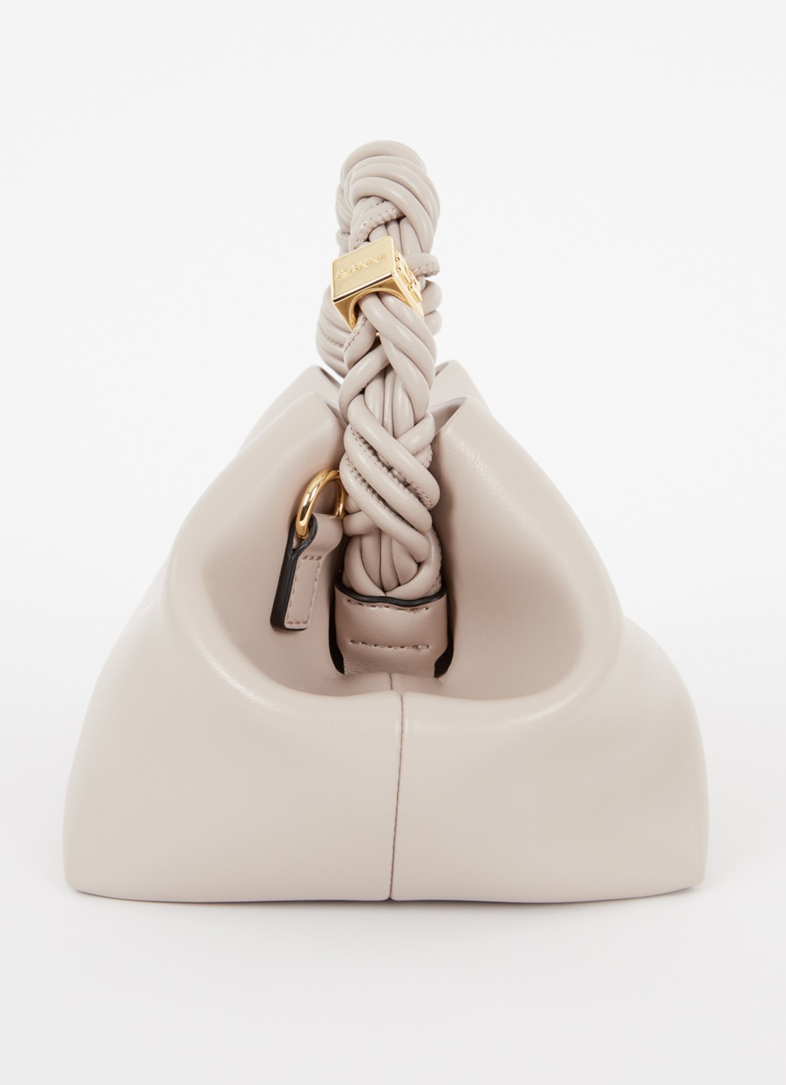 Ganni Bou Small handtas van leer met afneembare schouderriem - detail 3 donkerbeige