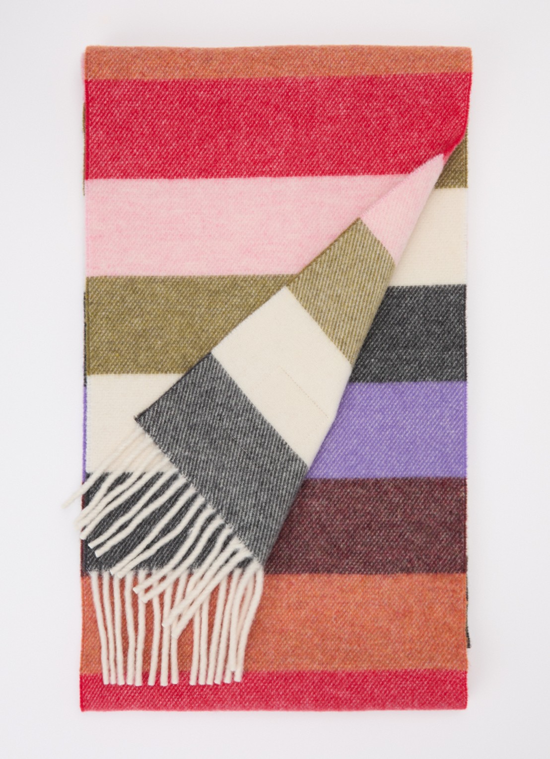Ganni Fijngebreide sjaal van wol 200 x 30 cm - voorkant 2 multicolor