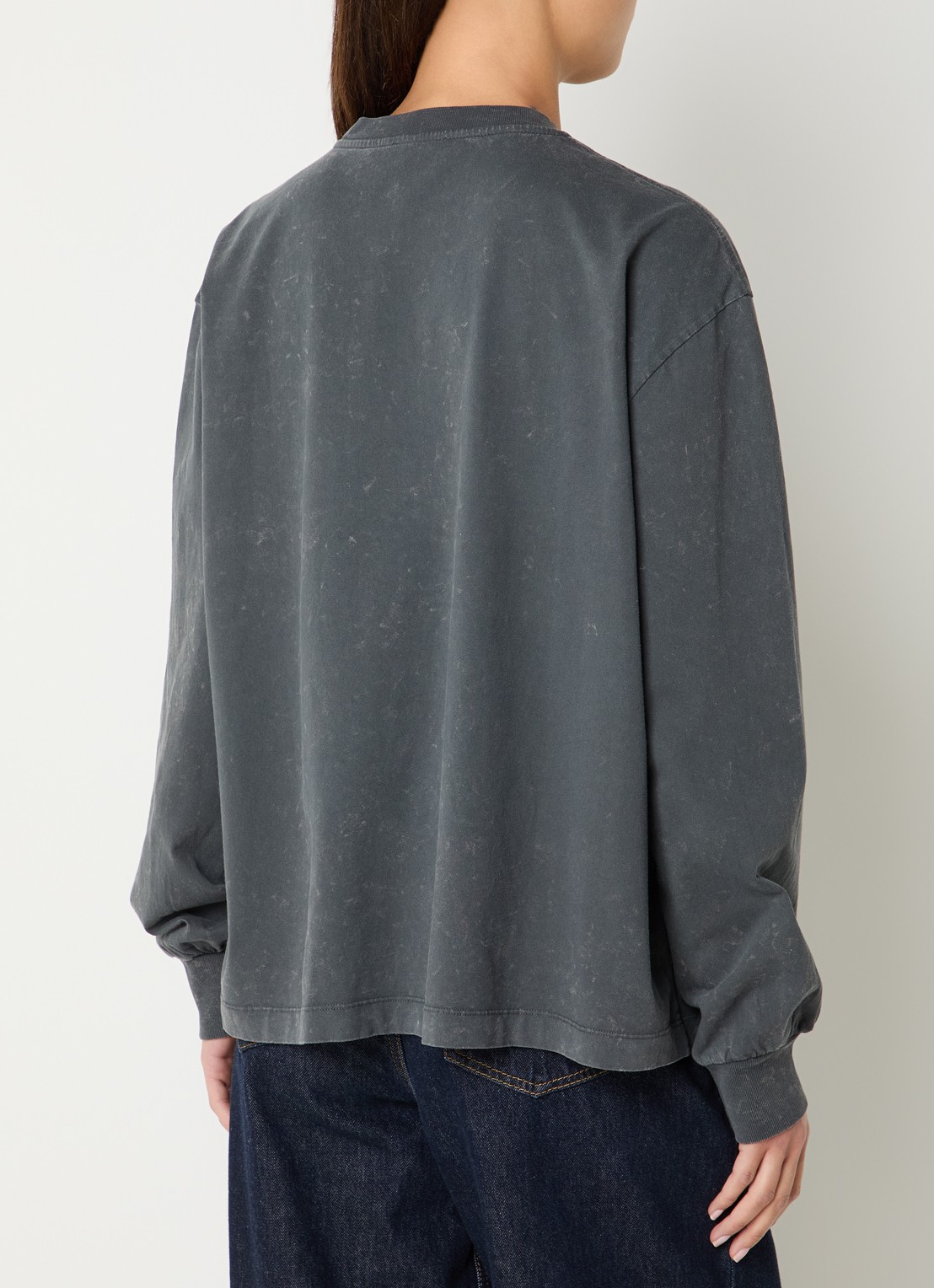 Ganni Future longsleeve met logoprint - achterkant 4 antraciet