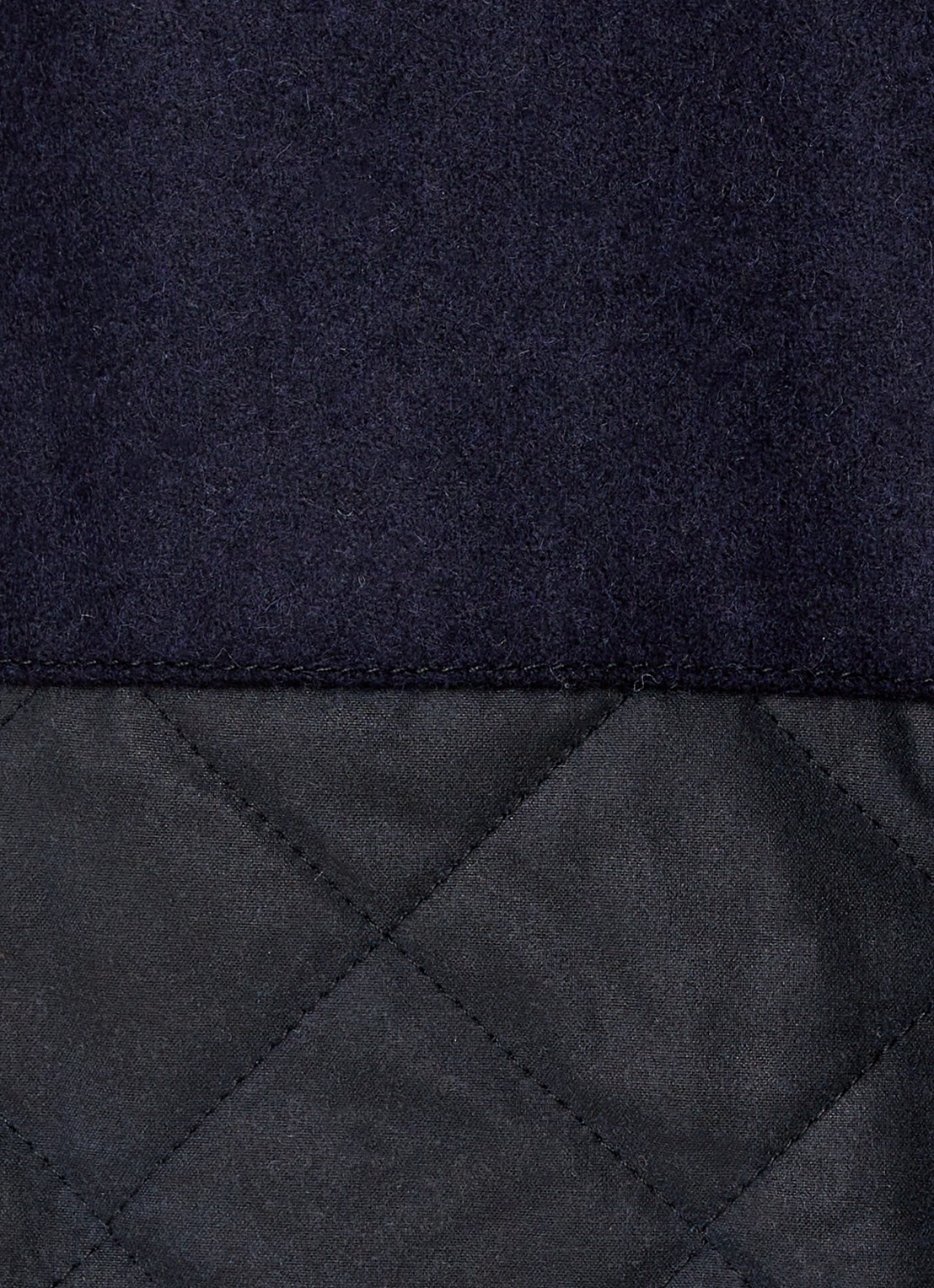 Ganni Gewatteerde jas met inzet van wol en quilt patroon - detail 3 blauw