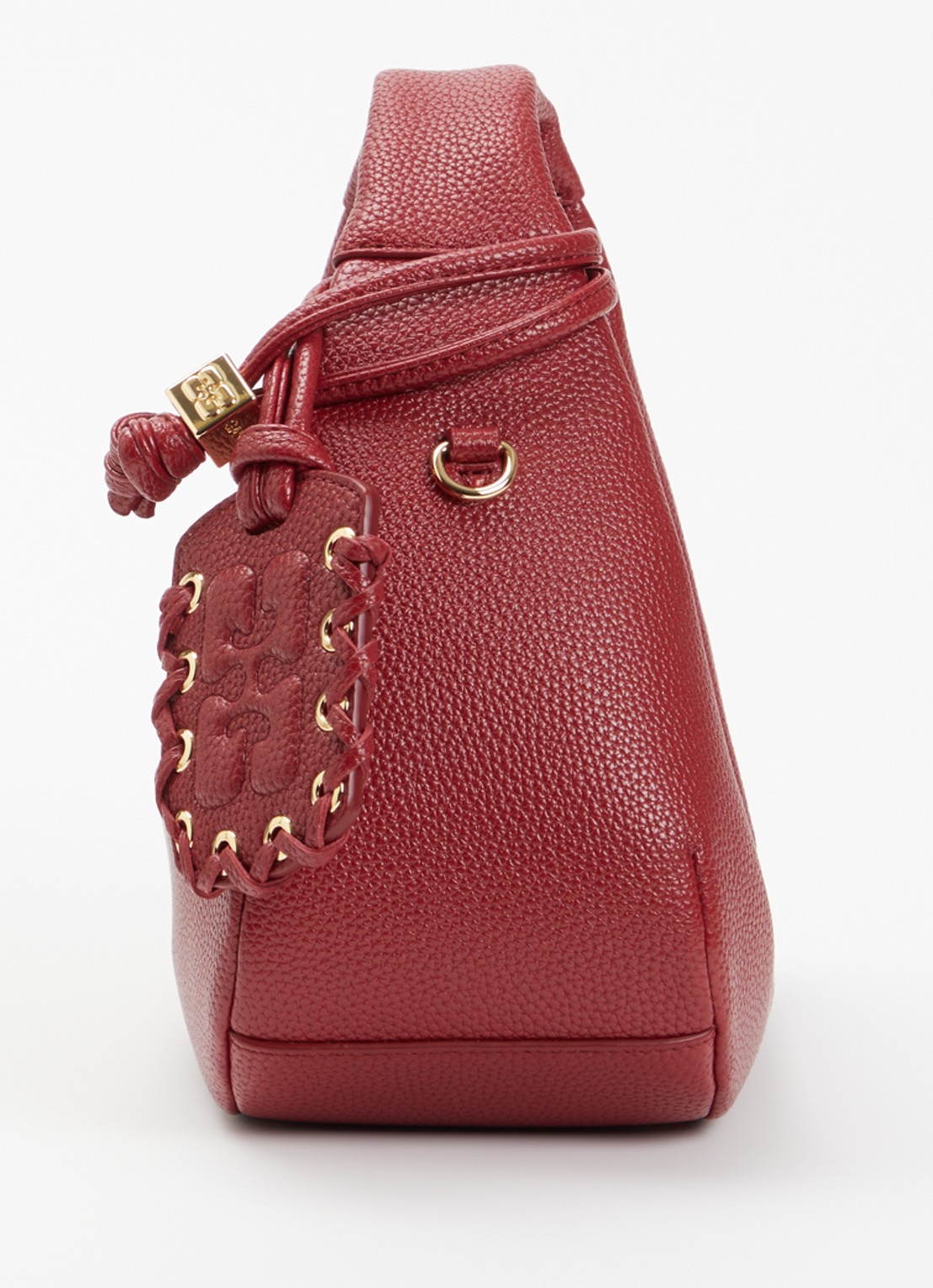 Ganni Hobo Mini handtas met afneembare schouderriem - detail 2 donkerrood