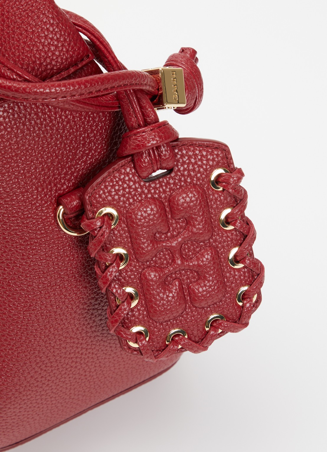 Ganni Hobo Mini handtas met afneembare schouderriem - detail 3 donkerrood