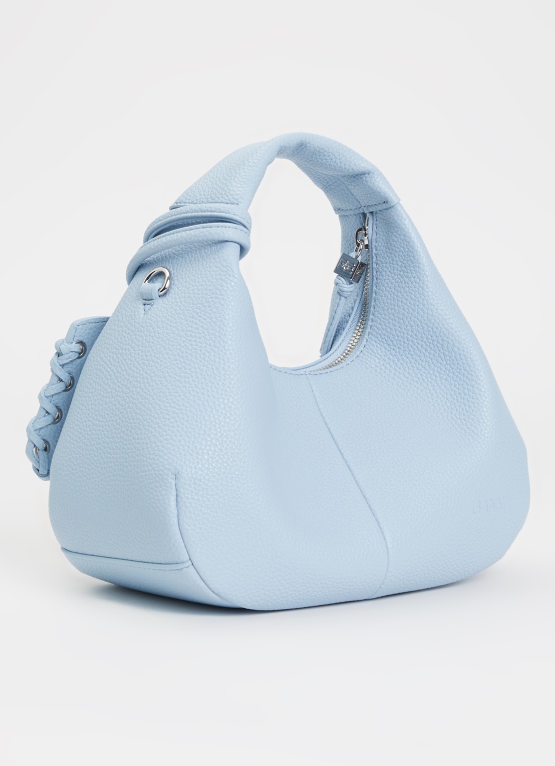 Ganni Hobo Mini handtas met afneembare schouderriem - achterkant blauw