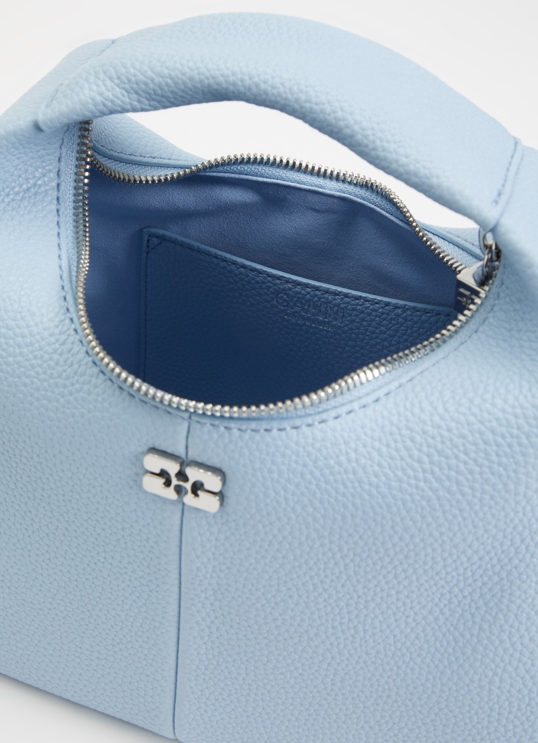 Ganni Hobo Mini handtas met afneembare schouderriem - detail 2 blauw