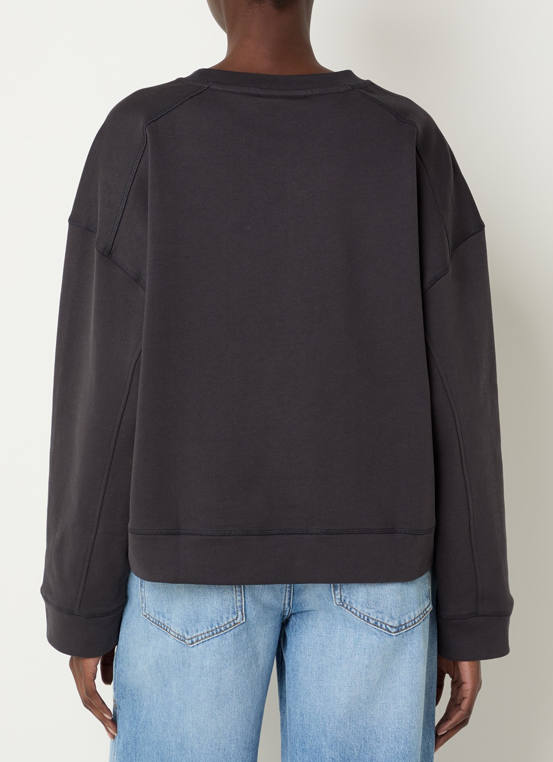 Ganni Isoli sweater met logoprint - achterkant 3 antraciet