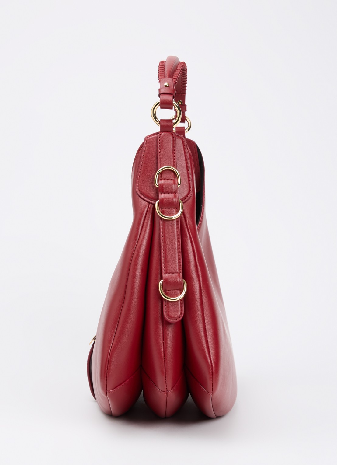 Ganni Kat Small schoudertas van leer met logo - detail 3 rood