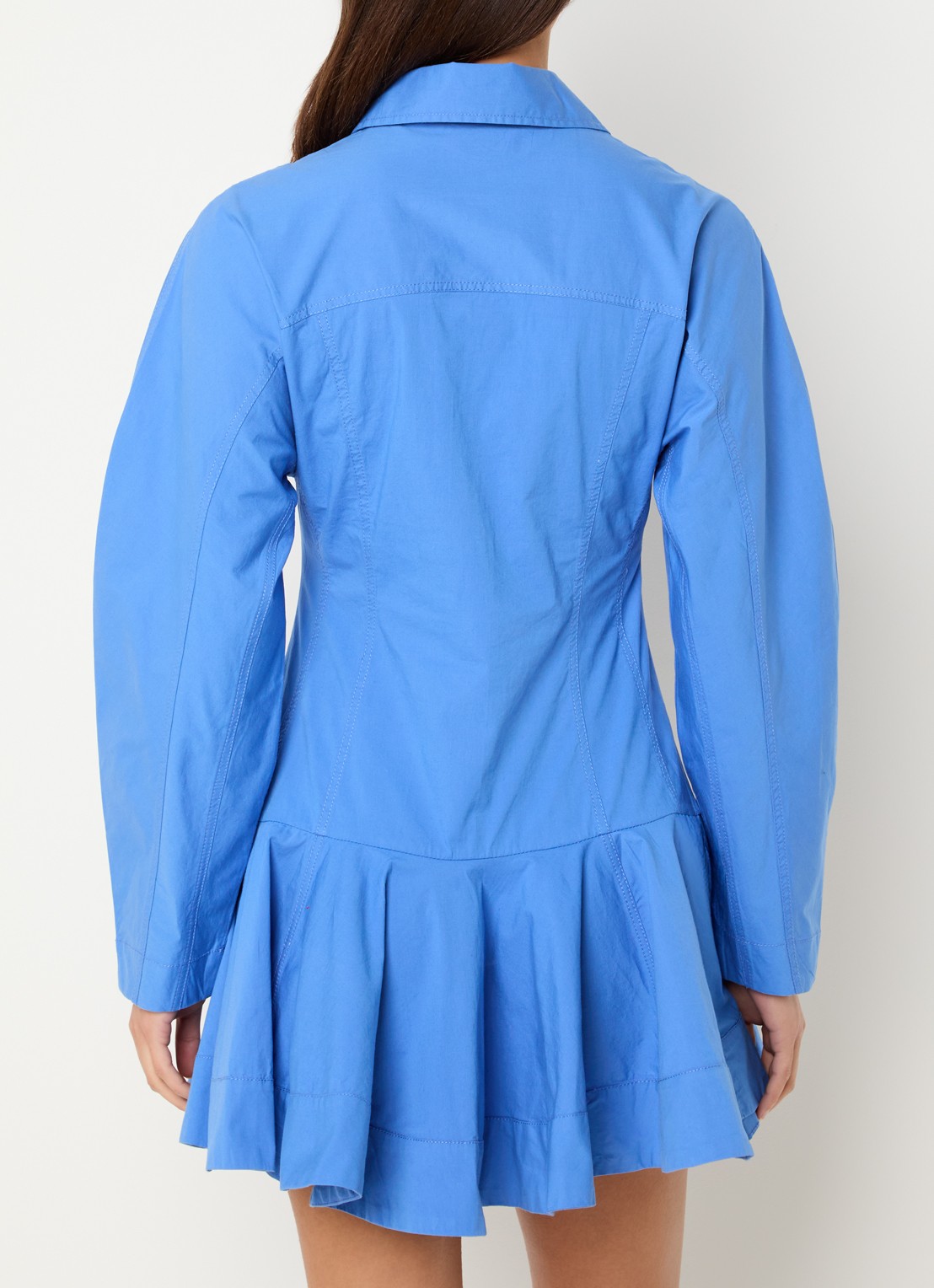 Ganni Mini blousejurk - achterkant 3 lichtblauw