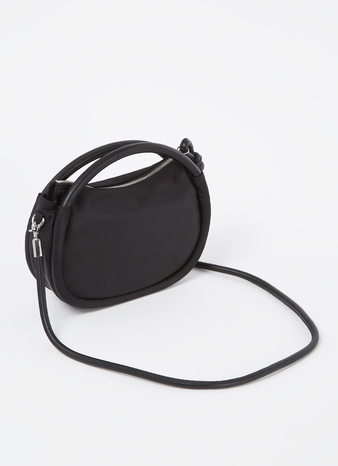 Ganni Mini Knot handtas met leren details  - achterkant 2 zwart