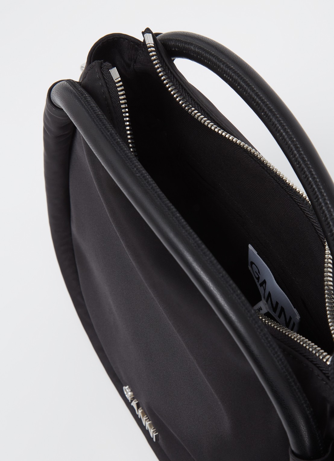 Ganni Mini Knot handtas met leren details  - detail 3 zwart