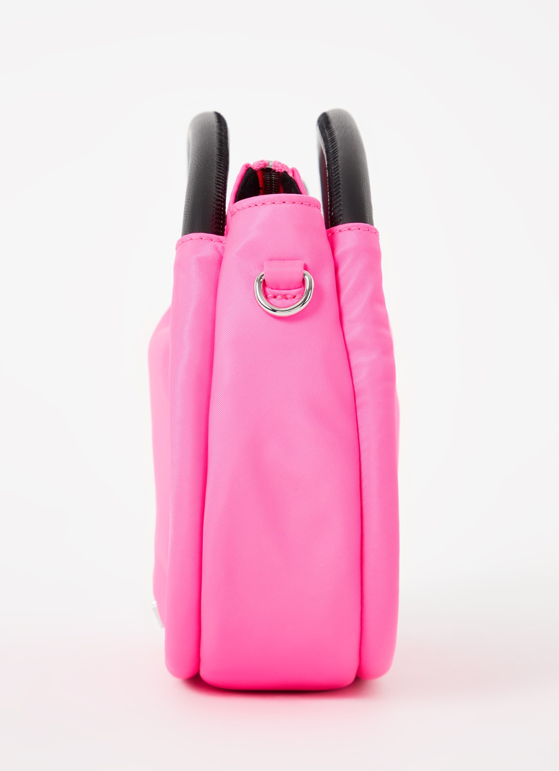 Ganni Mini Knot handtas met leren details  - detail 2 fuchsia