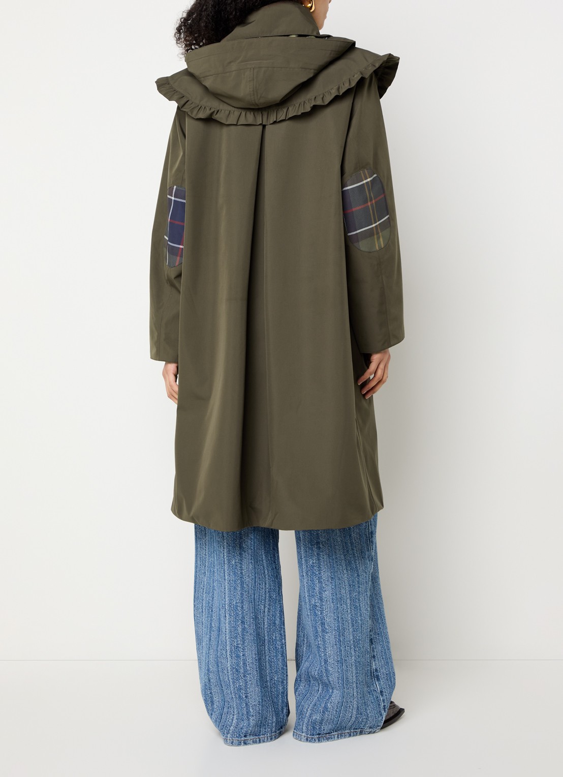 Ganni Parka met logo en klepzakken - achterkant 4 bronsgroen