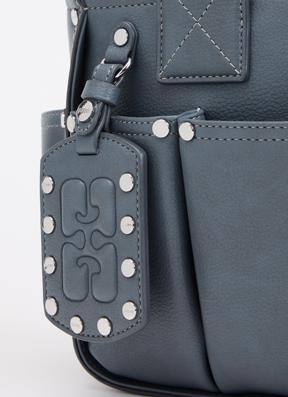 Ganni Posy Small handtas met logo - detail 3 middengrijs