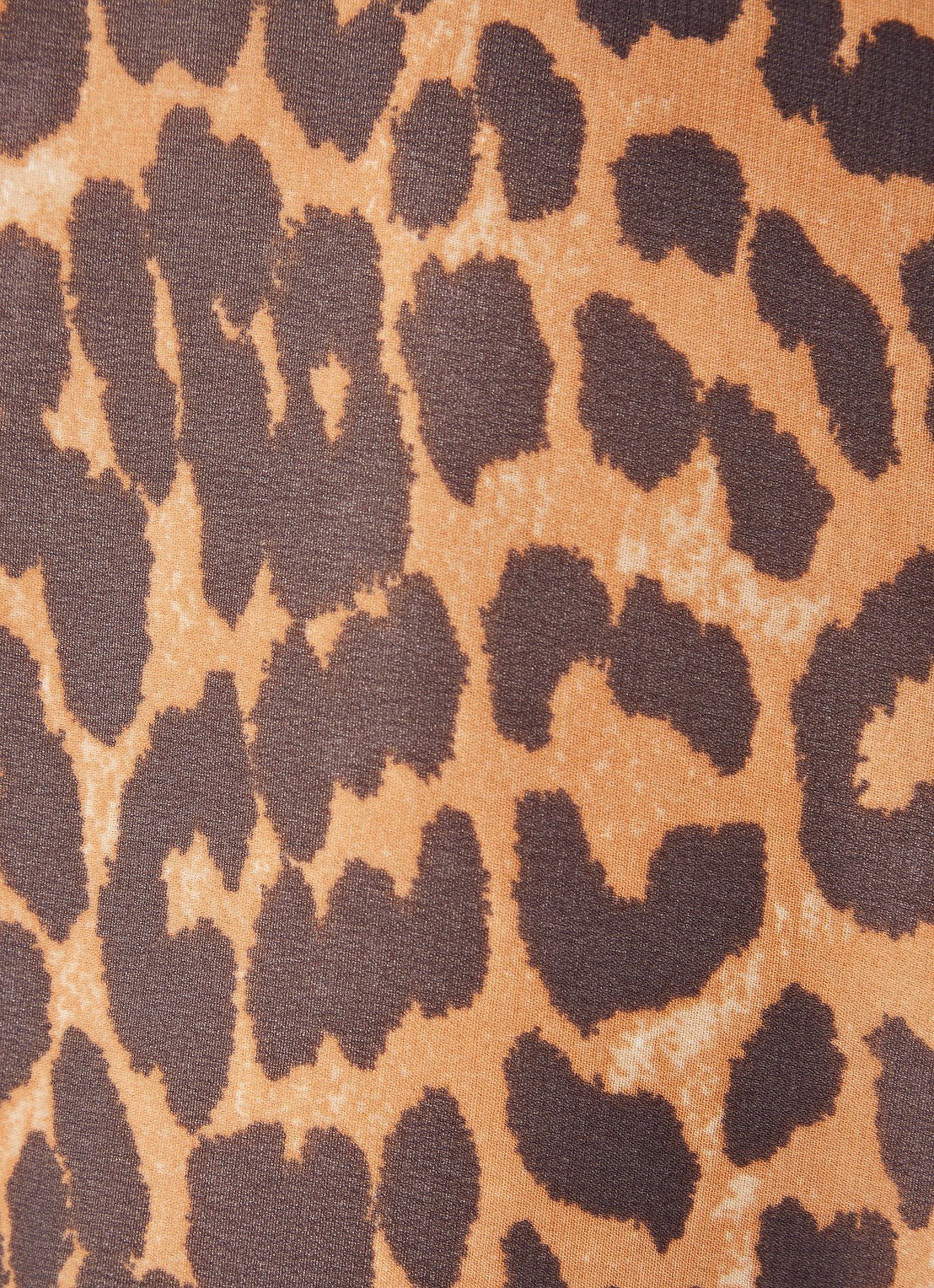 Ganni Semi-transparante mini tuniekjurk met volant en panterprint - detail 5 camel