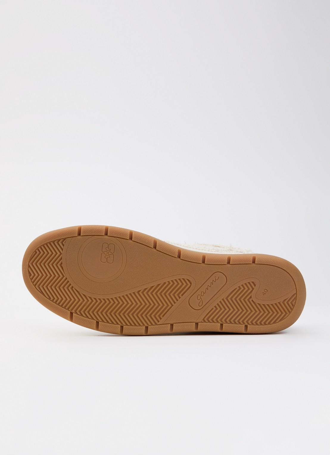 Ganni Sneaker van canvas met mesh details - detail 5 beige