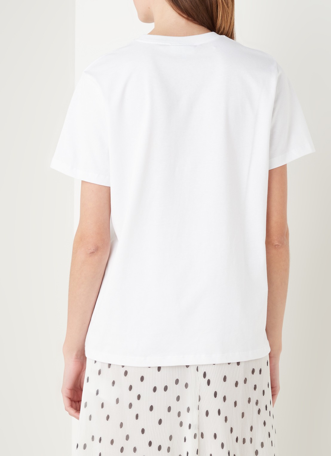 Ganni T-shirt van biologisch katoen met logoprint  - achterkant 3 wit