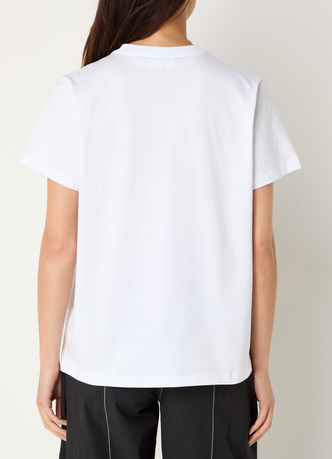 Ganni T-shirt van  katoen met logoprint - achterkant 4 wit