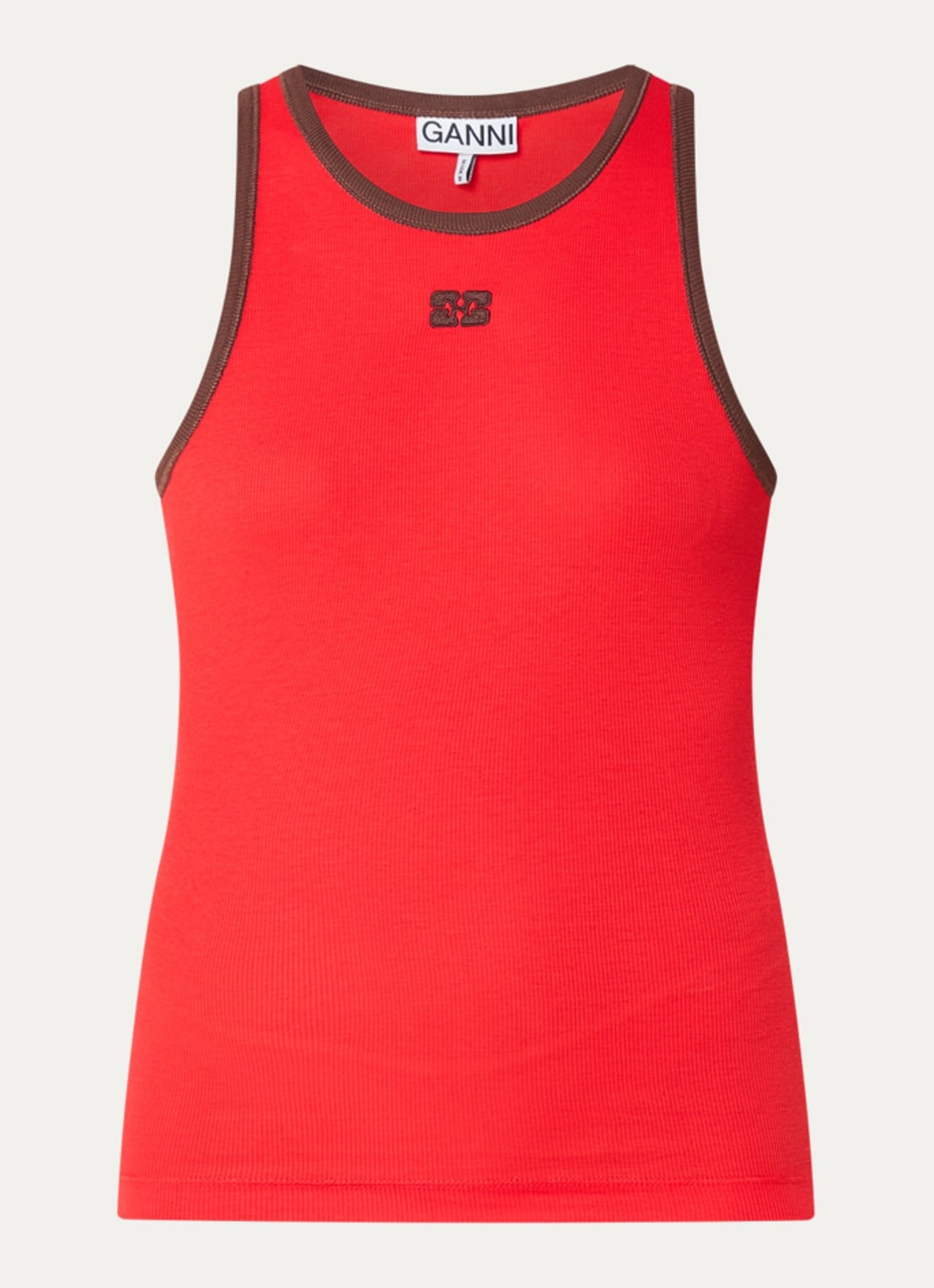 Ganni Tanktop met logo - voorkant 2 rood