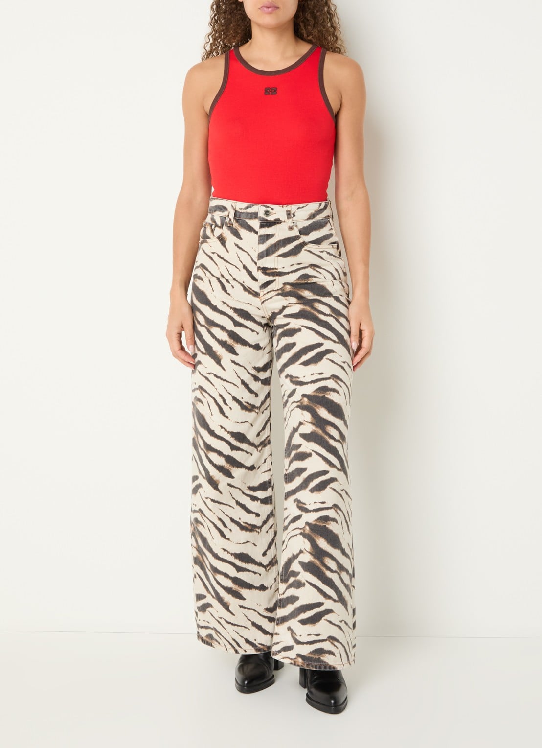 Ganni Tanktop met logo - voorkant 3 rood