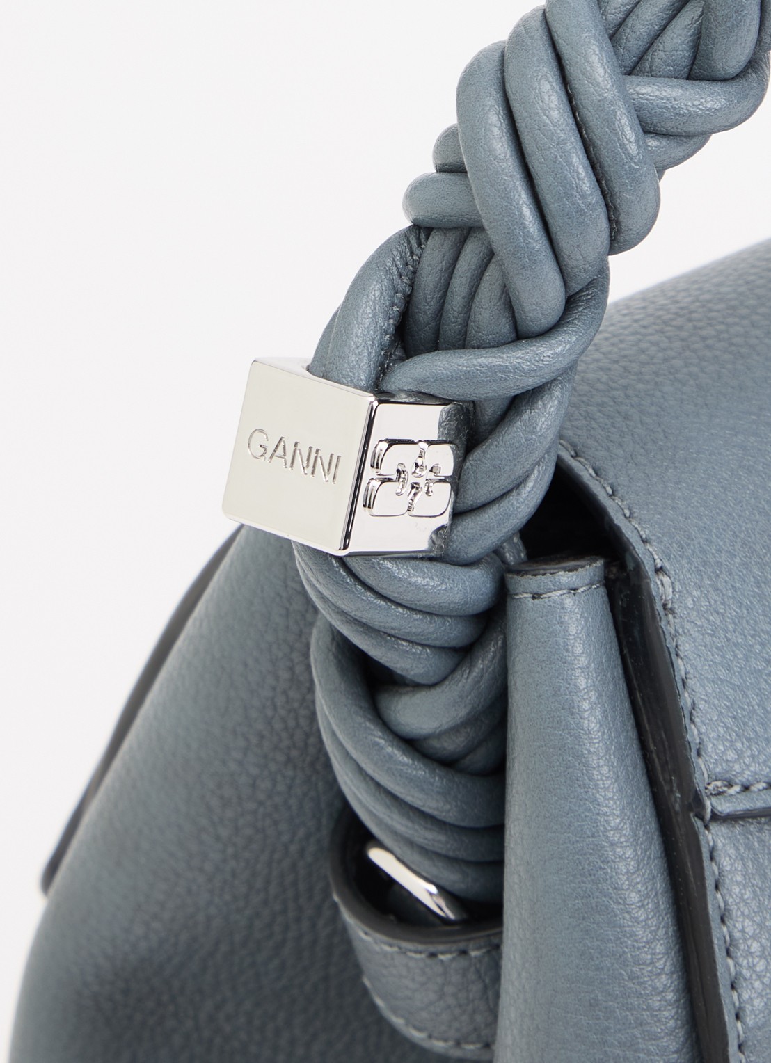 Ganni Very Bou schoudertas met gevlochten detail en afneembare schouderriem - detail 3 beige