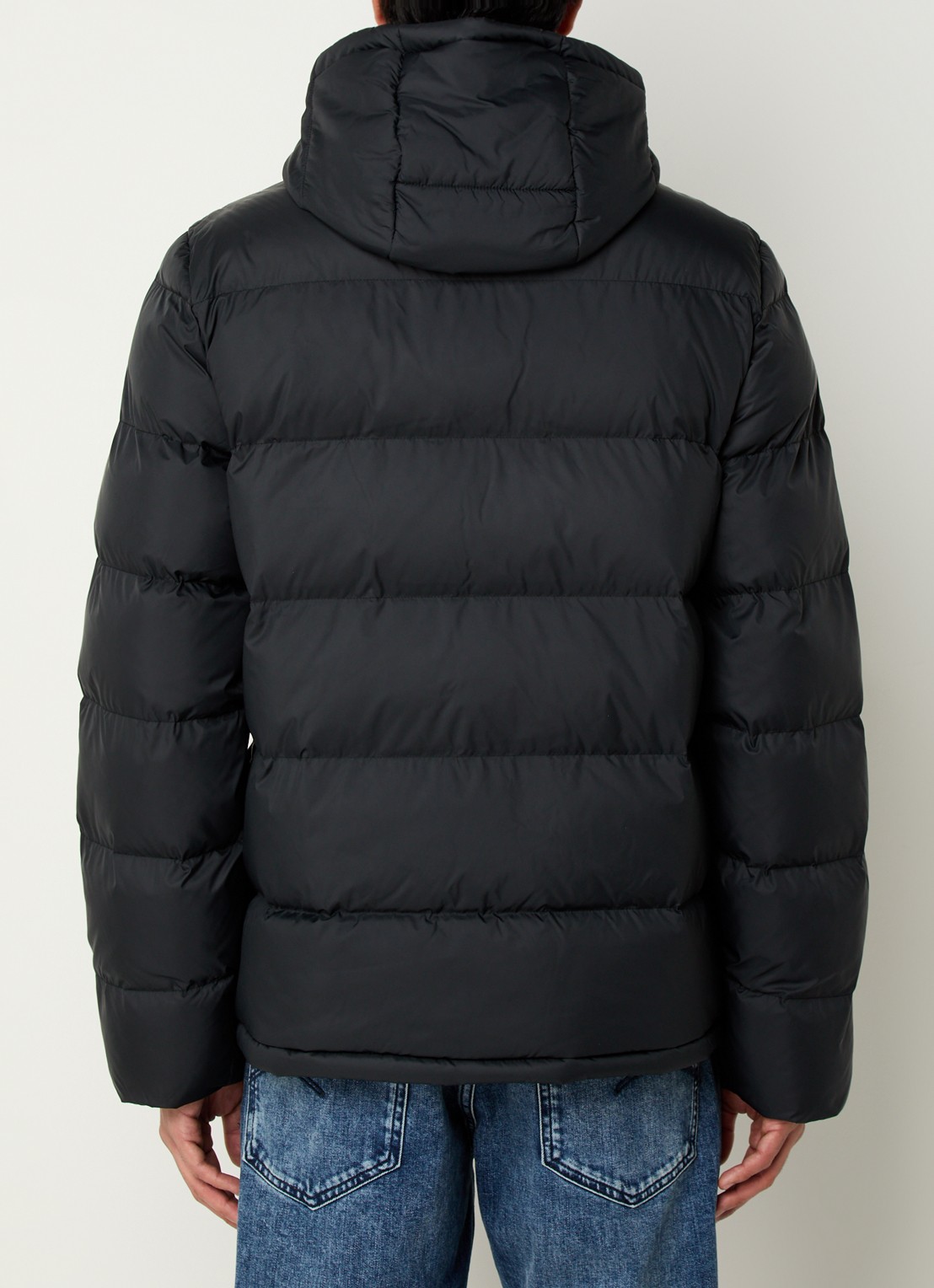 Gant Active Cloud puffer jack met afneembare capuchon en ritszakken - achterkant 3 zwart