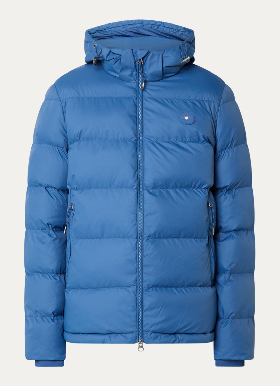 Gant Active Cloud puffer jack met afneembare capuchon en ritszakken - voorkant 2 blauw