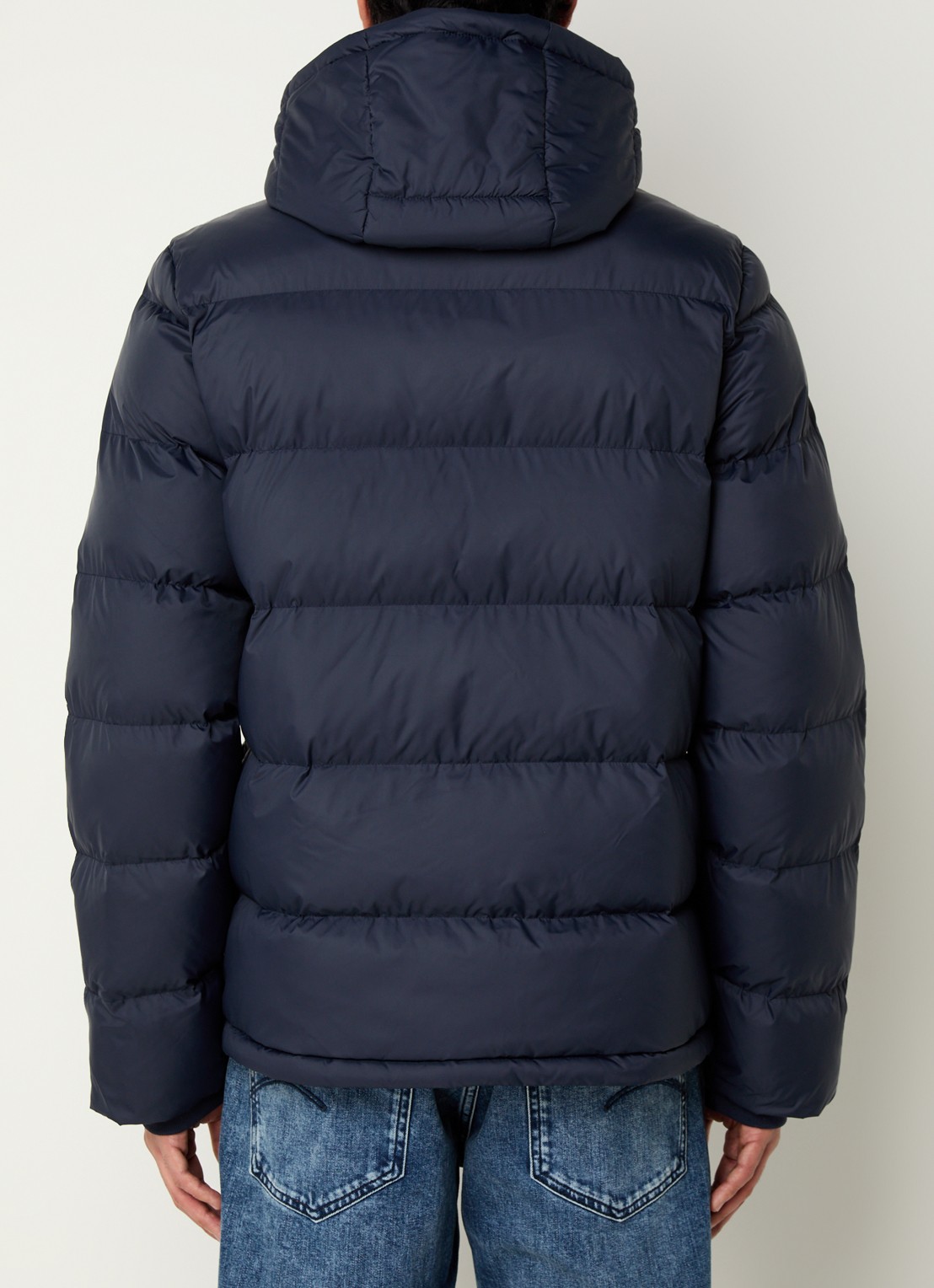 Gant Active Cloud puffer jack met afneembare capuchon en ritszakken - achterkant 4 donkerblauw