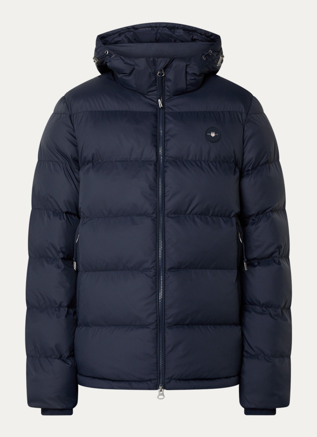 Gant Active Cloud puffer jack met afneembare capuchon en ritszakken - voorkant 2 donkerblauw