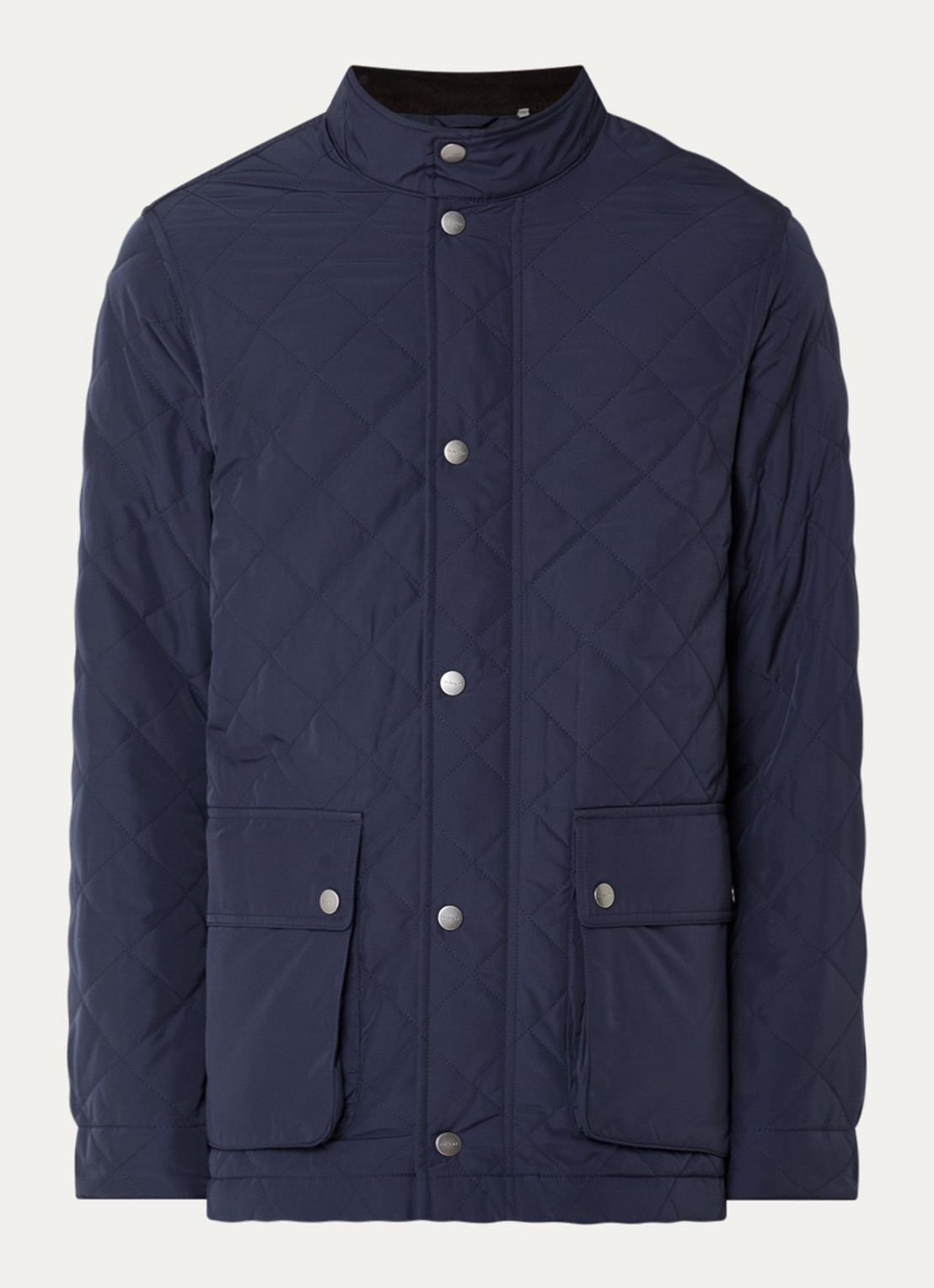Gant Barn jack met quilt patroon en klepzakken - voorkant 3 indigo