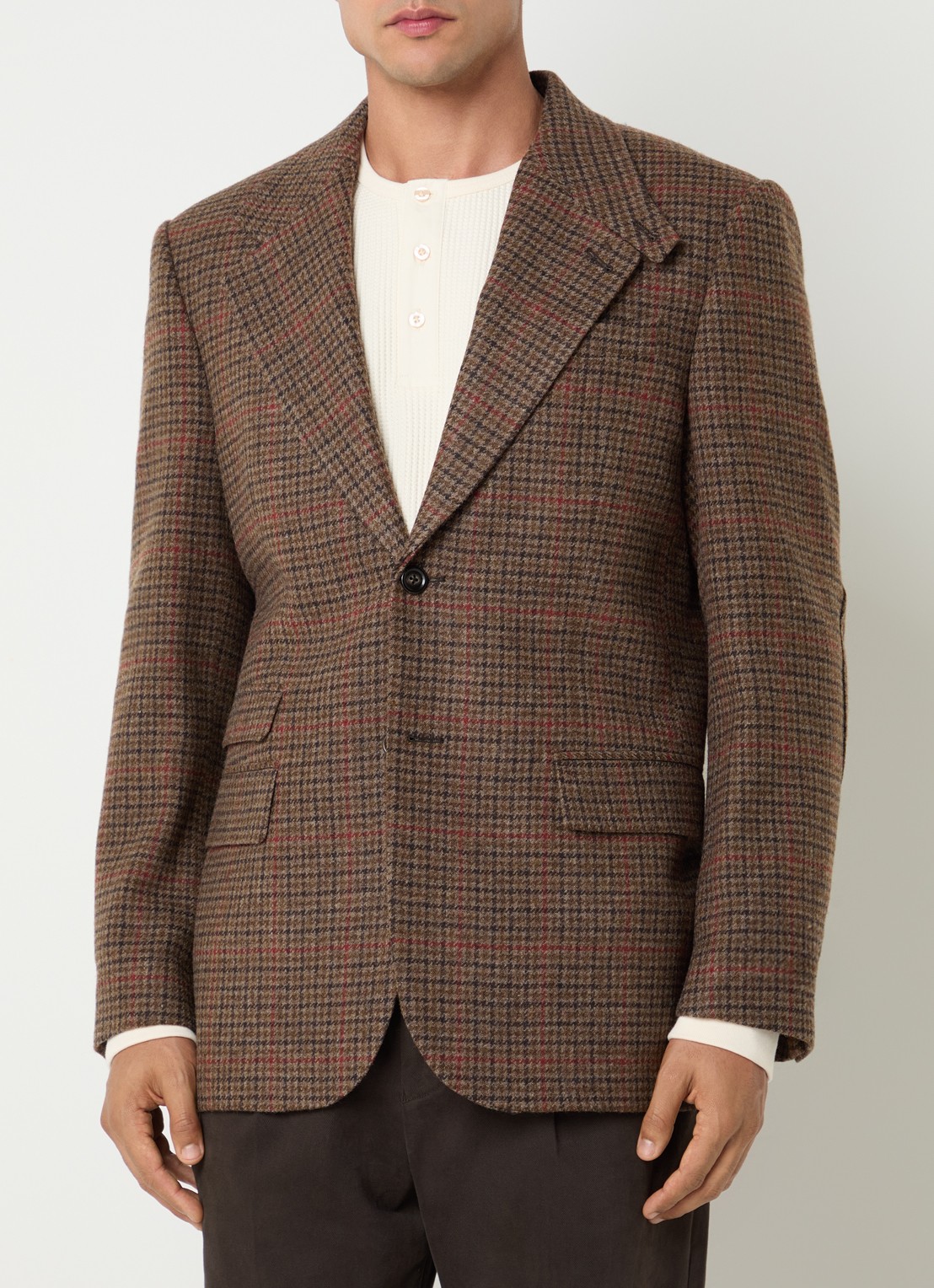 Gant Blazer met pied-de-poule dessin - detail bruin