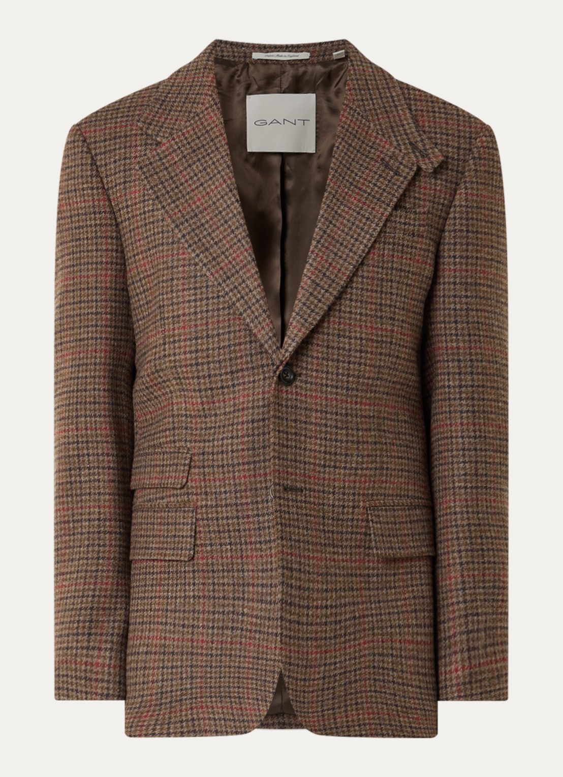 Gant Blazer met pied-de-poule dessin - voorkant 3 bruin