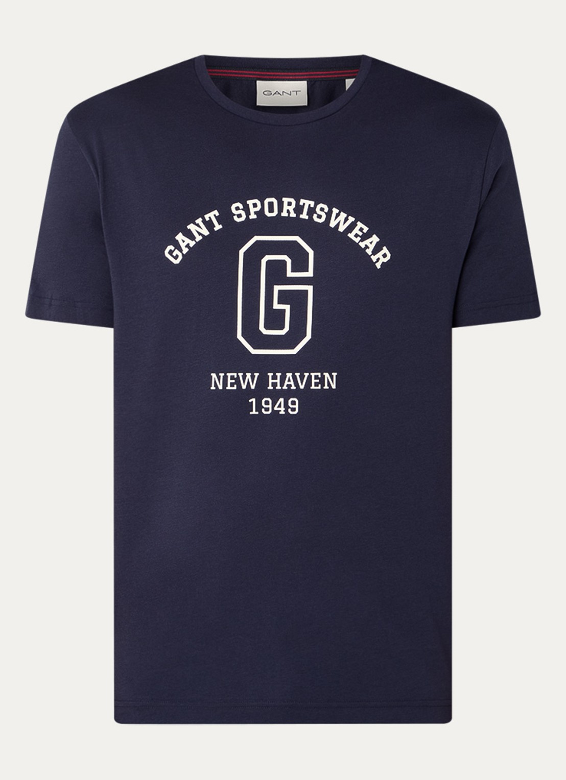 Gant College G T-shirt met logoprint - voorkant donkerblauw
