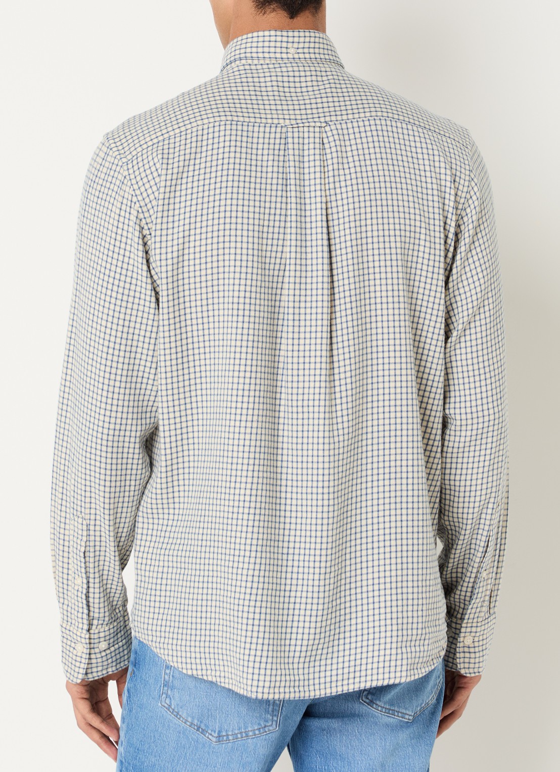 Gant Comfort fit overhemd met ruitdessin - achterkant 4 blauwgrijs
