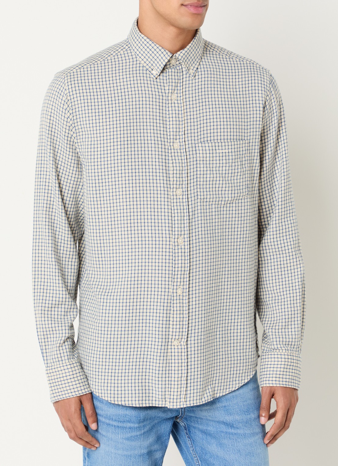 Gant Comfort fit overhemd met ruitdessin - detail blauwgrijs