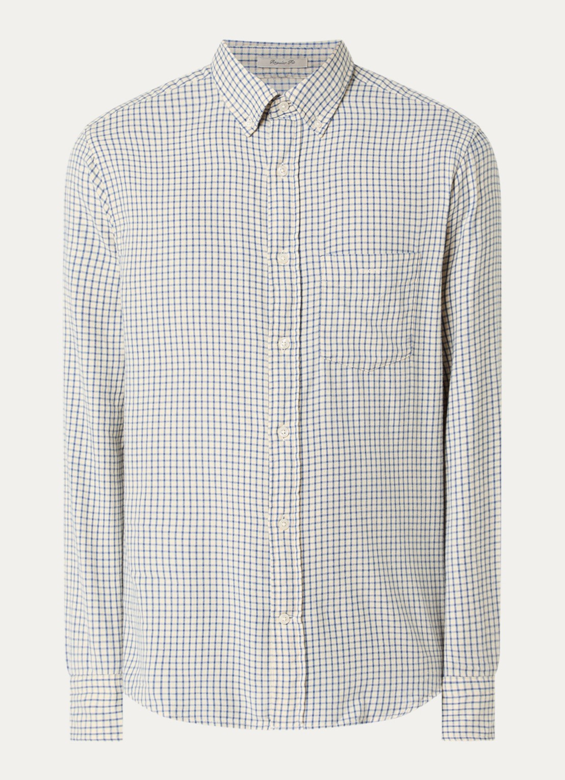 Gant Comfort fit overhemd met ruitdessin - voorkant 2 blauwgrijs