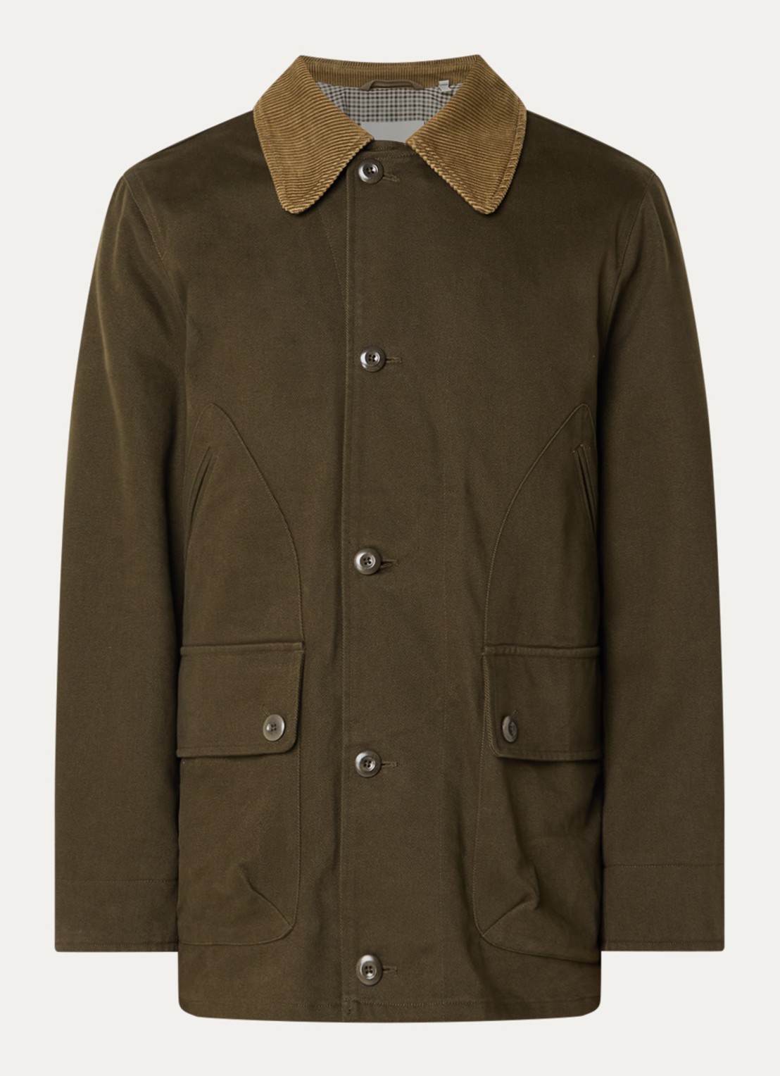 Gant Decker jack met details van corduroy - voorkant 2 donkerbruin