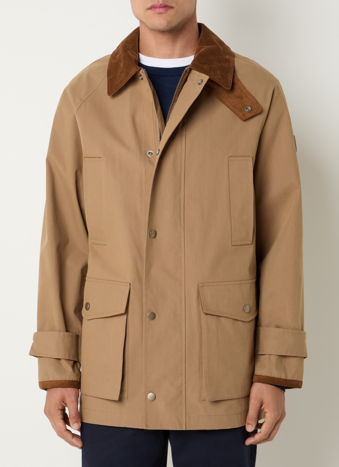Gant Field trenchcoat met klepzakken - detail 4 camel