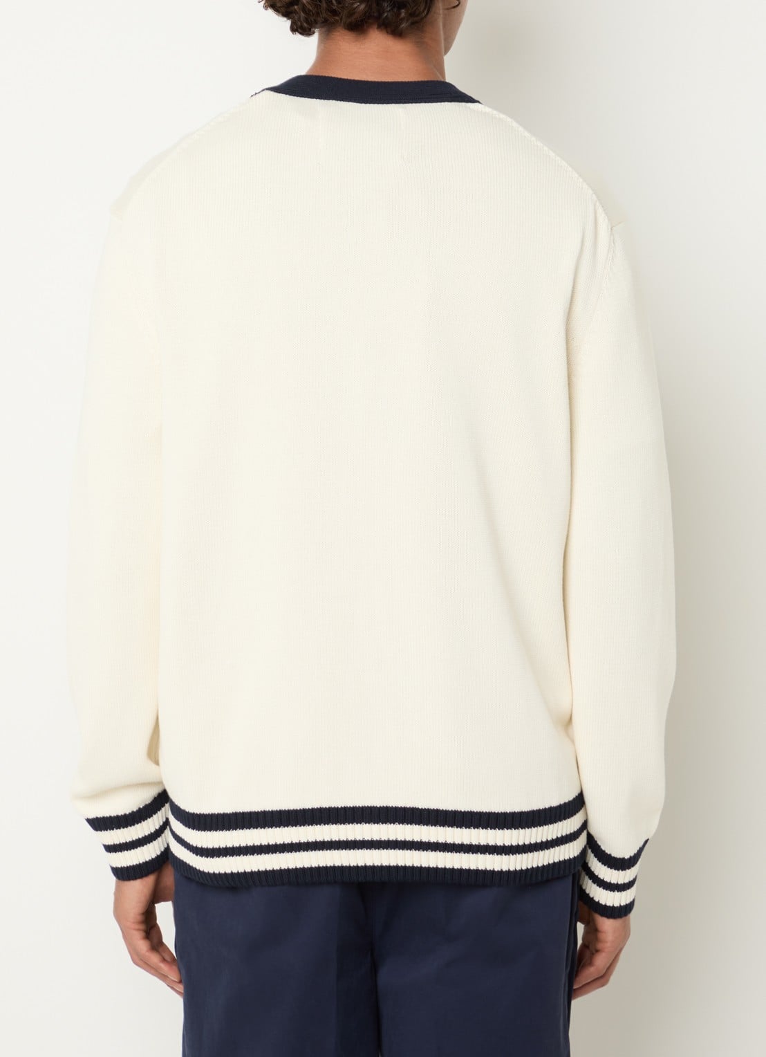 Gant Fijngebreid vest met logoborduring - achterkant creme