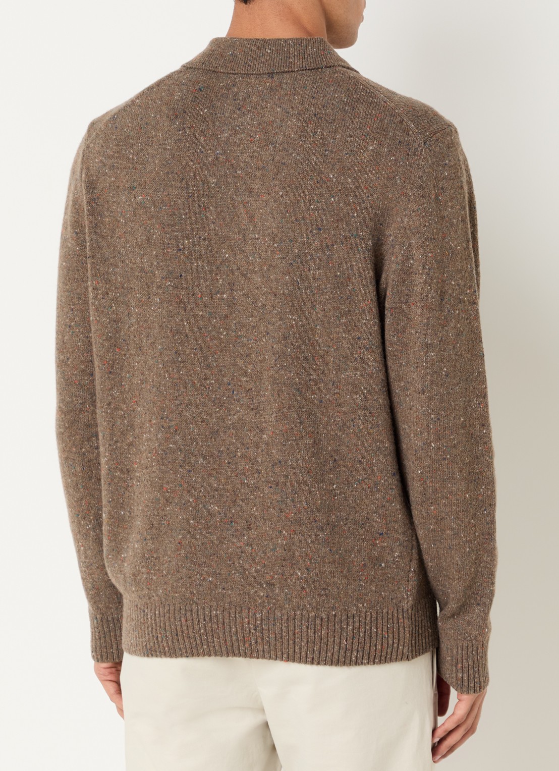 Gant Fijngebreide pullover in wolblend met polokraag - achterkant 2 hazelnootbruin