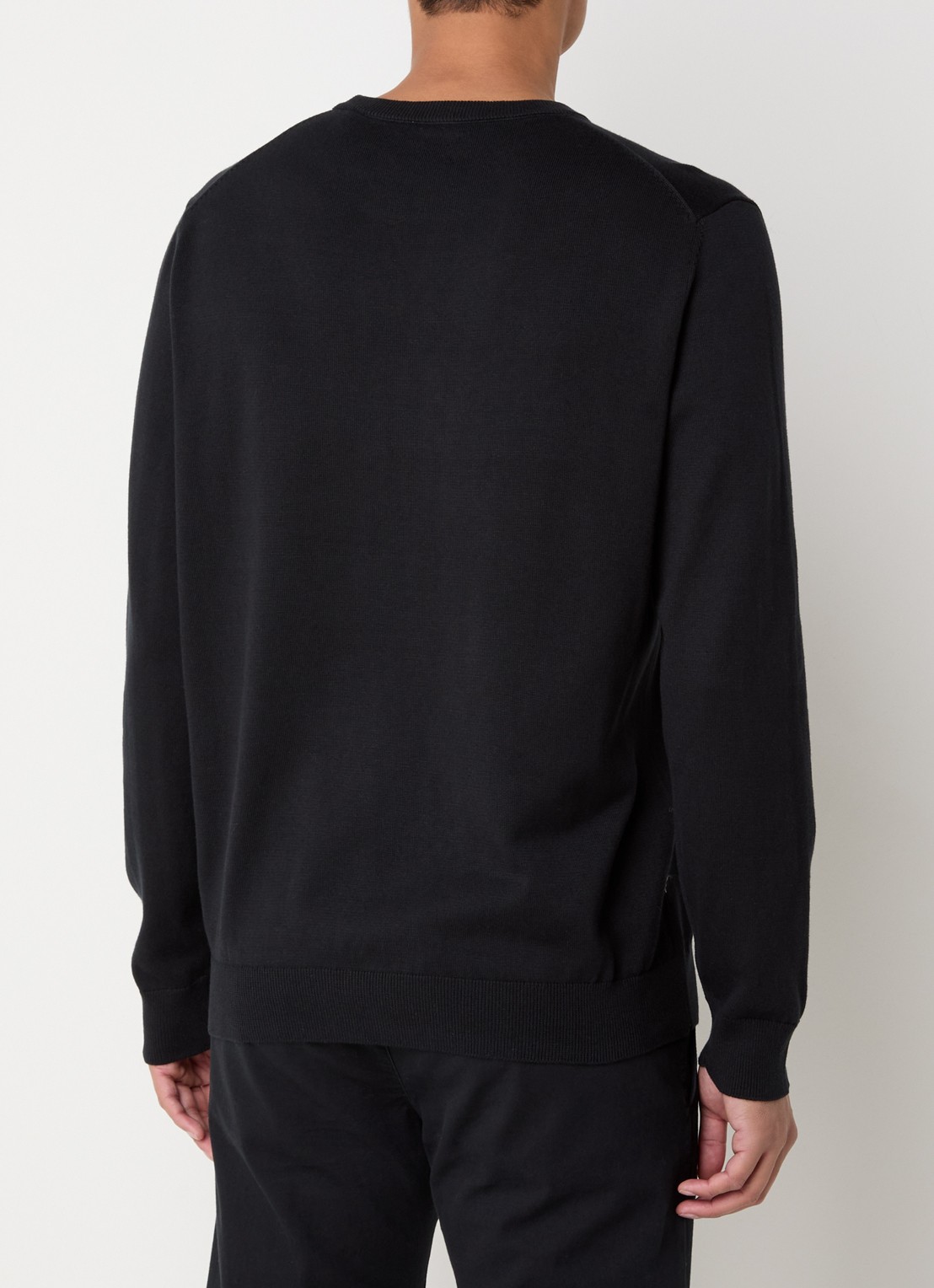 Gant Fijngebreide pullover met logoborduring - achterkant zwart