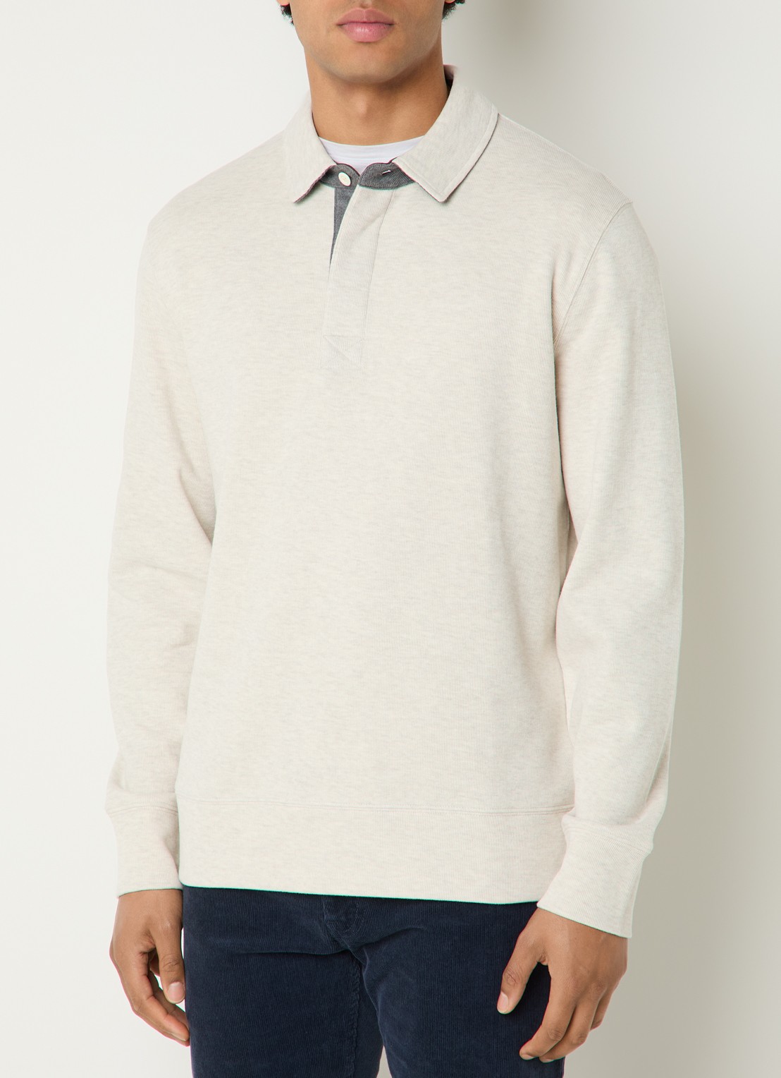 Gant Fijngebreide trui met polokraag - detail gebroken wit