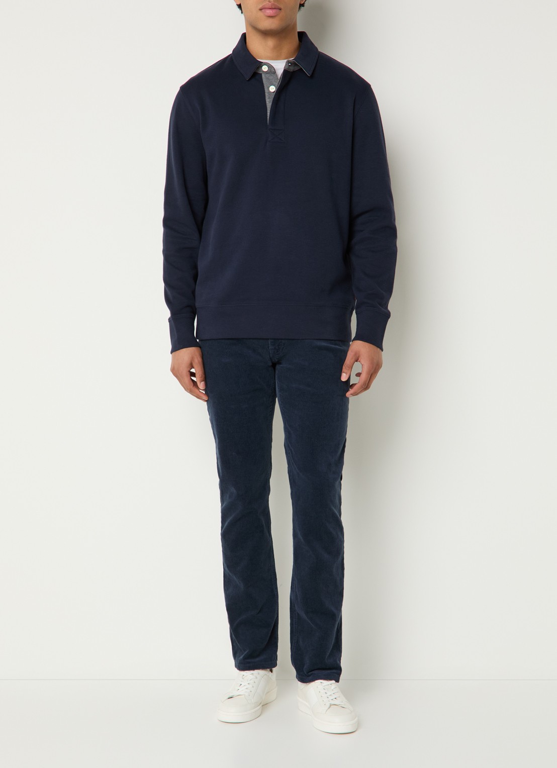 Gant Fijngebreide trui met polokraag - voorkant 4 blauw