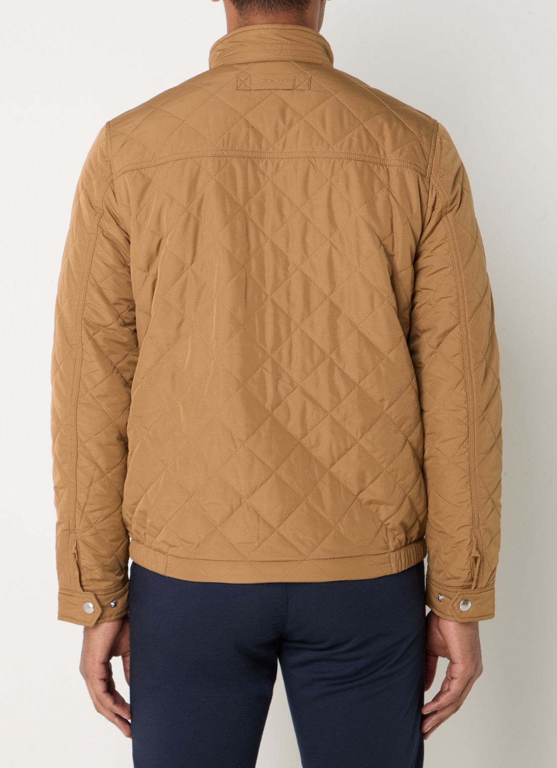 Gant Gewatteerd windjack met quilt patroon - achterkant 4 cognac