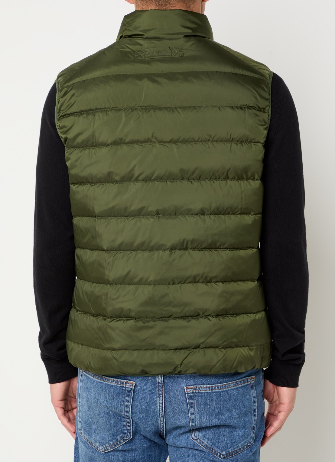 Gant Gewatteerde bodywarmer met ritszakken - achterkant 3 donkergroen