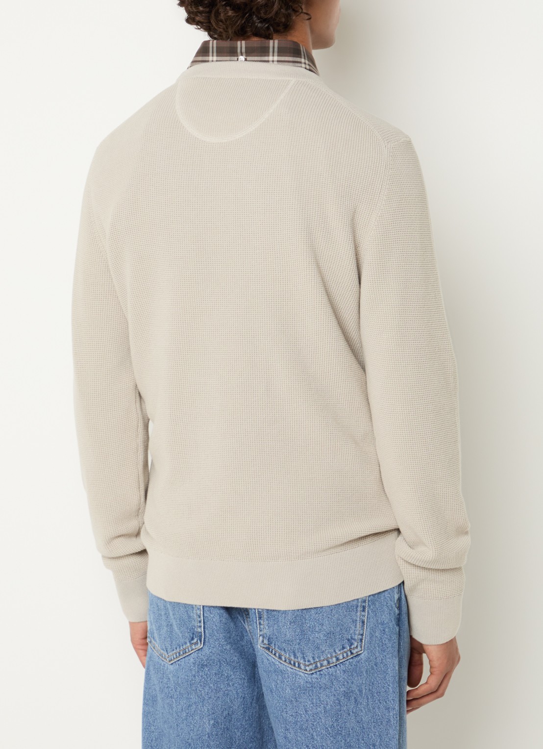 Gant Grofgebreide trui met logo - achterkant 4 beige