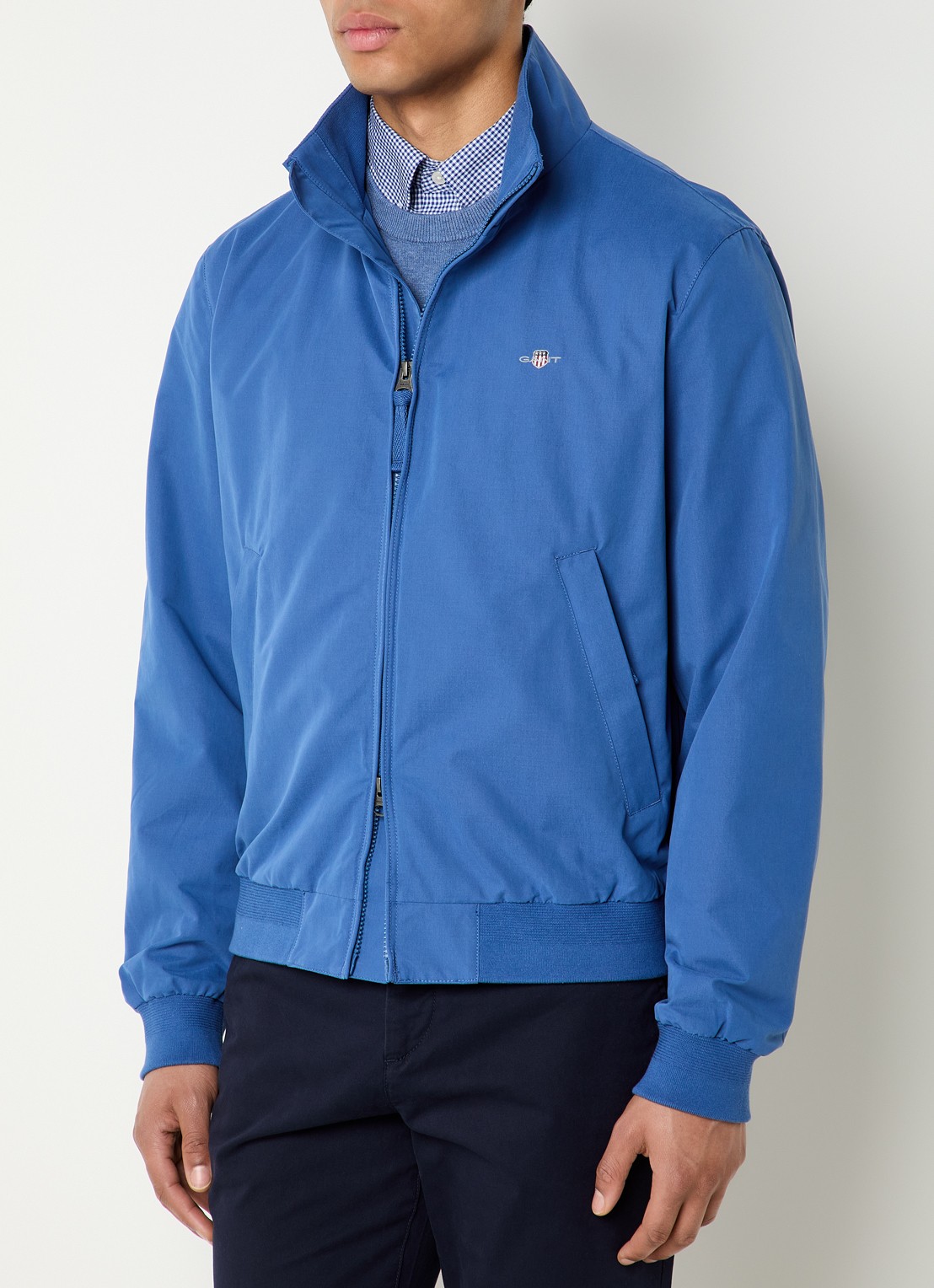 Gant Hampshire jack met logo en ritszakken - detail 4 blauw