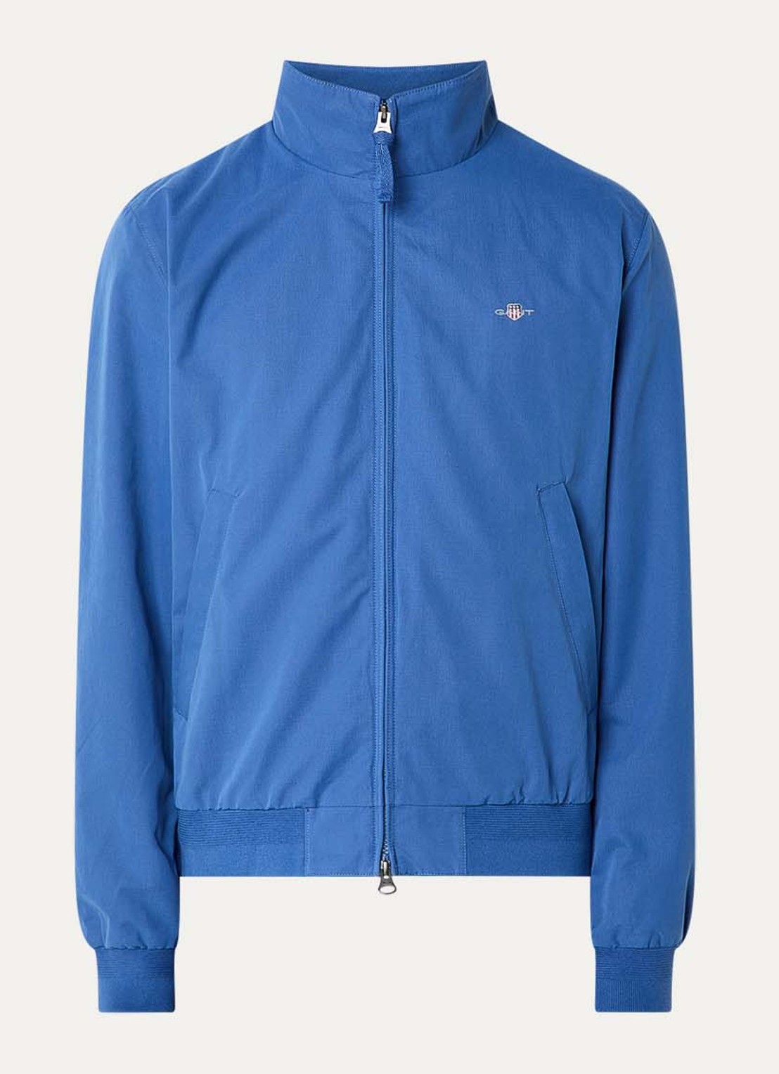 Gant Hampshire jack met logo en ritszakken - voorkant 2 blauw