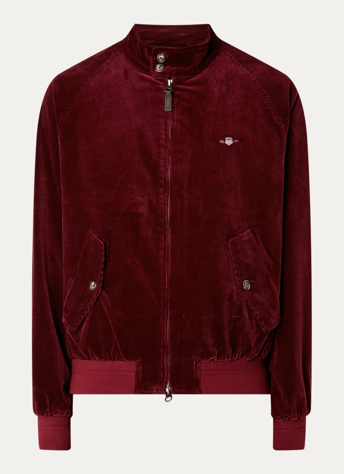 Gant Harrington jack van corduroy met steekzakken  - voorkant 2 bordeauxrood